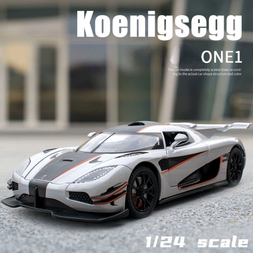 Produktbild von 21cm Modellauto Koenigsegg One1 Modellauto 1:24 Die-Cast | Lila | Metall Modell Sammlung Deko Oder Geschenk Diecast One 1 1 24 Lila