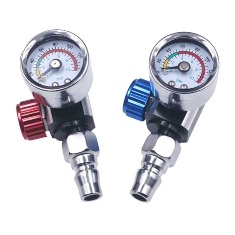 1/4" Paint GunAir Pressure Regulator Pressure Gauge 0 to 140 Adapter