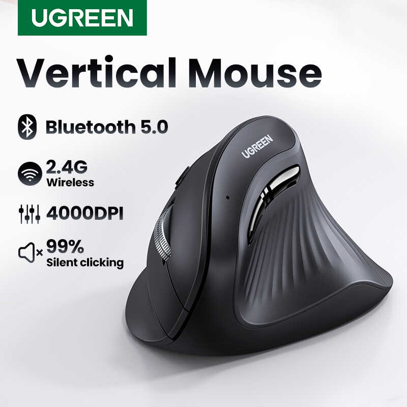 UGREEN Dualmode Vertical Mouse Mice 2.4G & Bluetooth hanggang 4000DPI