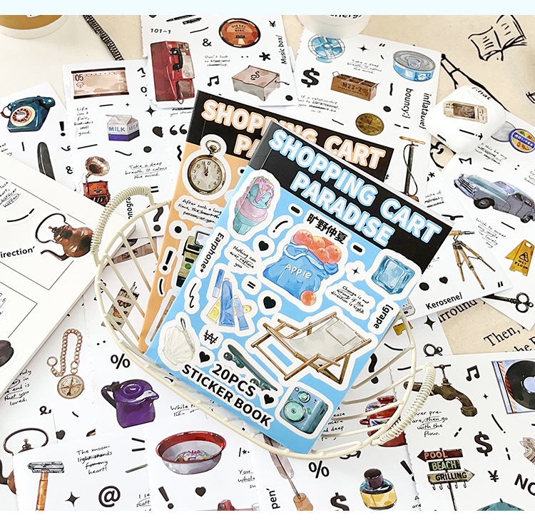 Journamm 20 Sheets Ins Style Stickers Book DIY Scrapbooking Supplies ...