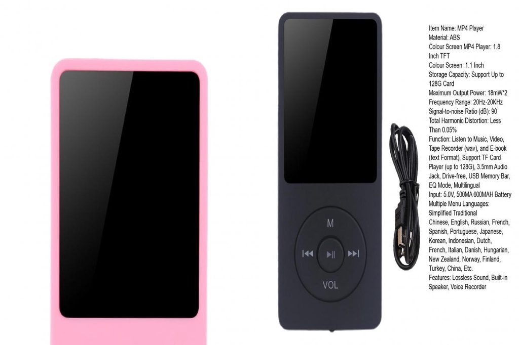 COOD Portable Mp4 Player with Builtin Speaker Highcapacity Memory Mp4 Player for Storing Music