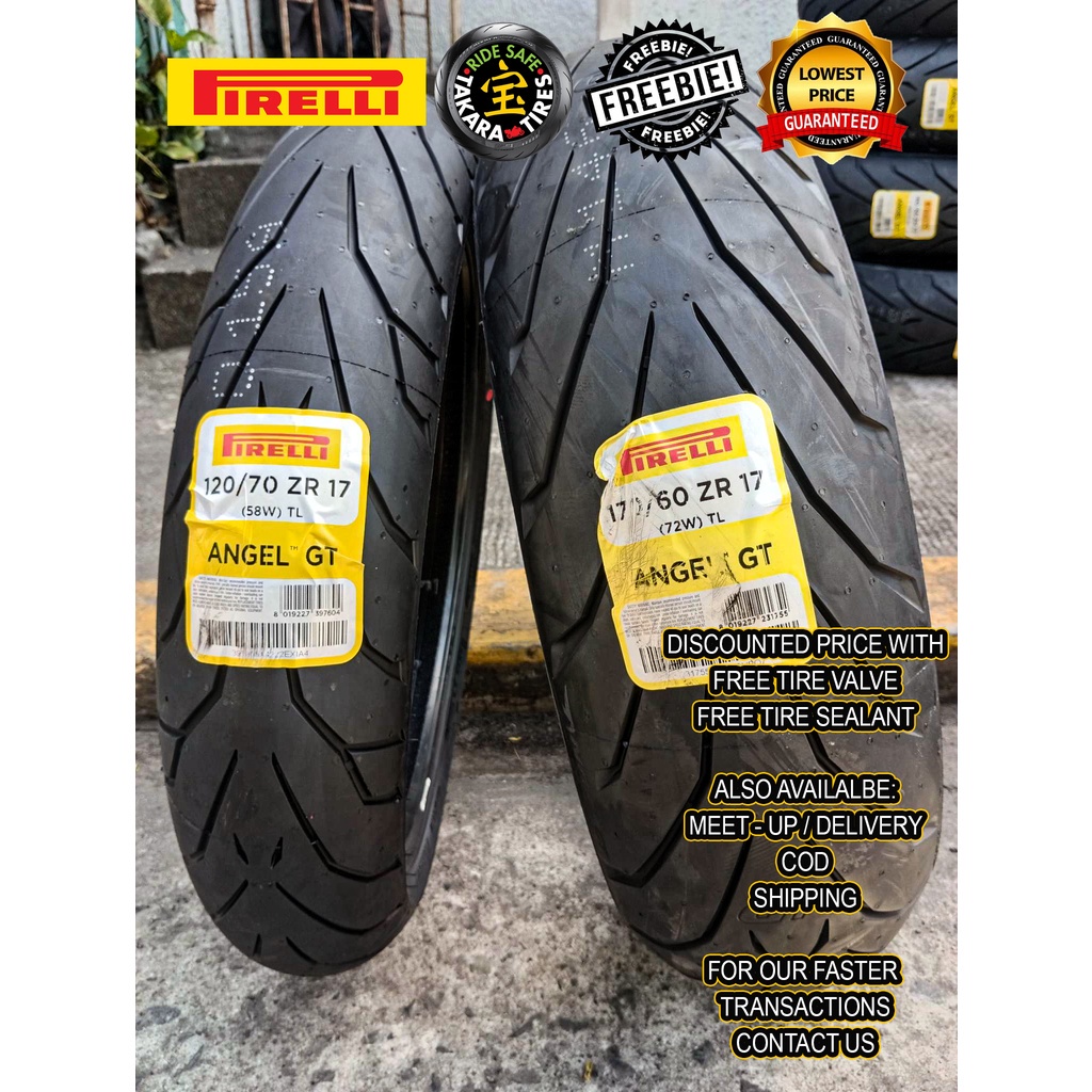 Pirelli ANGEL GT SET by TAKARA TIRES (FREE tire sealant, tire valve and ...