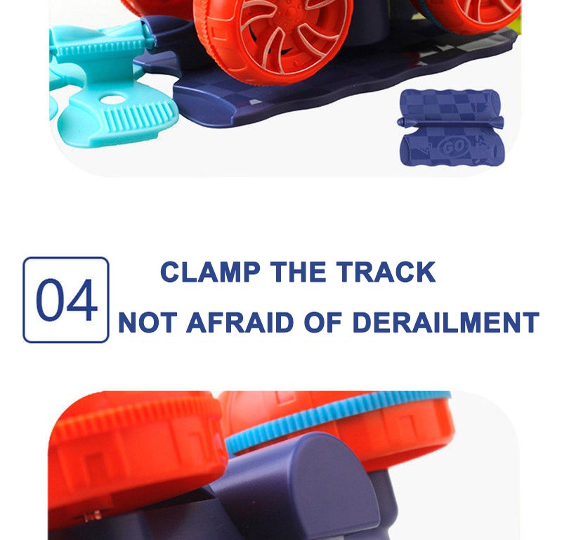 DIY Assembled Race Track Toy Zero Gravity Flip Changeable Flexible ...
