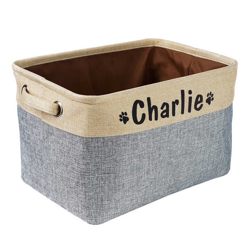 Personalized Pet Dog Toy Storage Basket Dog Canvas Bag Foldable Pet Toys Linen Storage Box Bins Dog Shopee Philippines