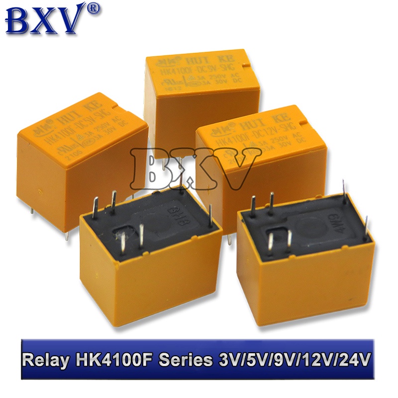 thumbnail interactive-video image 1 of 10pcs HK4100F Power Relays - DC 3V/5V/12V/24V 3A 6-Pin Mini Relays For Electrical Projects 1 of 14