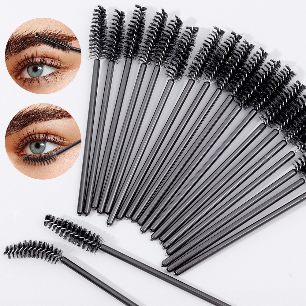 50Pcs Eyebrow Brush Mascara Wand Applicator Soft Bendable Eye Lashes ...