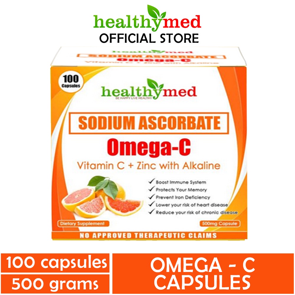 Healthymed Sodium Ascorbate Vitamin C + Zinc na may Alkaline 500mg sa