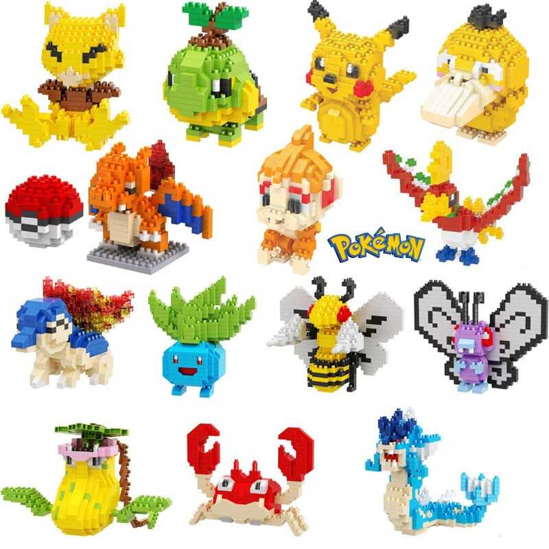 Building Blocks Bricks Assembly Anime Picachu Gengar Charizard ...