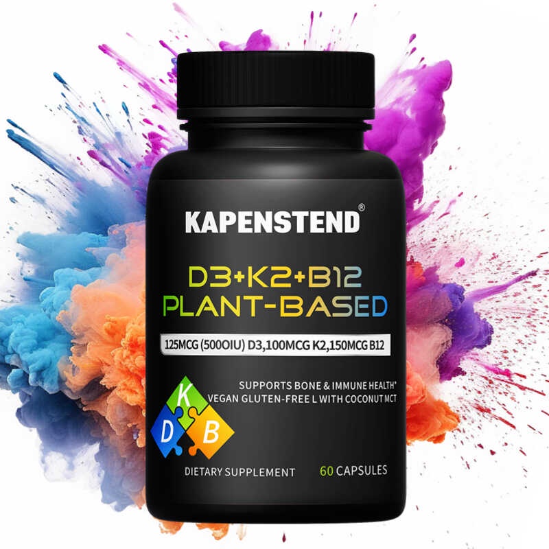 D3+K2+B12 Capsules,Vegan Cholecalciferol Vitamin D3 5000 IU Liquid