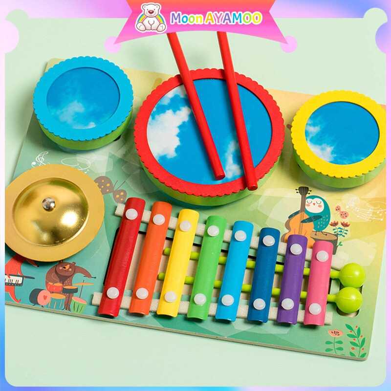 Moon AYAMOO Xylophone Musical Toy Hand Knock Piano At Cymbal Toy Para ...