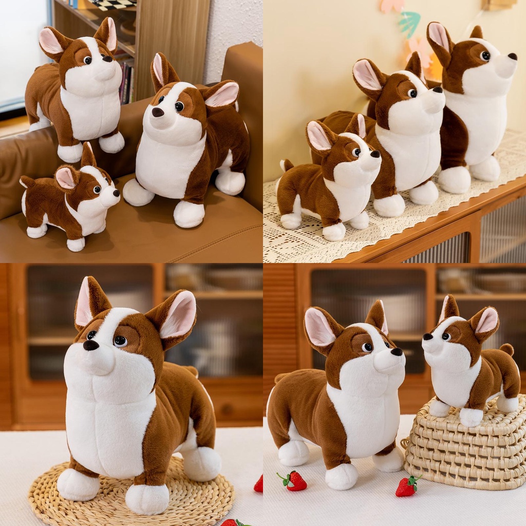 Soft Corgi Plushie Adorable Stuffed Animal Doll For Kids Cute Cartoon ...