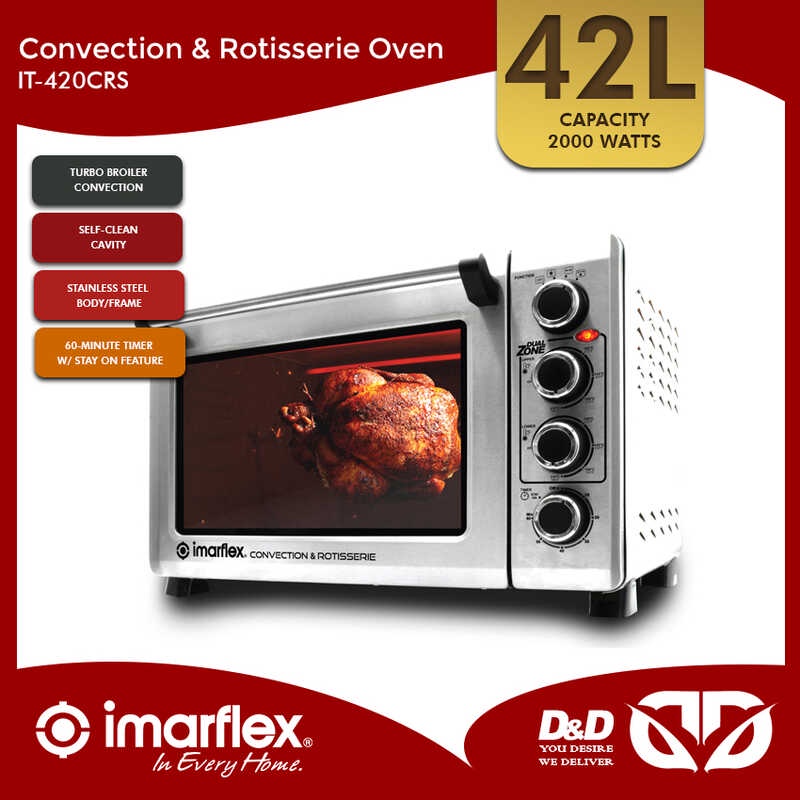 D&D Imarflex IT420CRS Convection and Rotisserie Oven Toaster