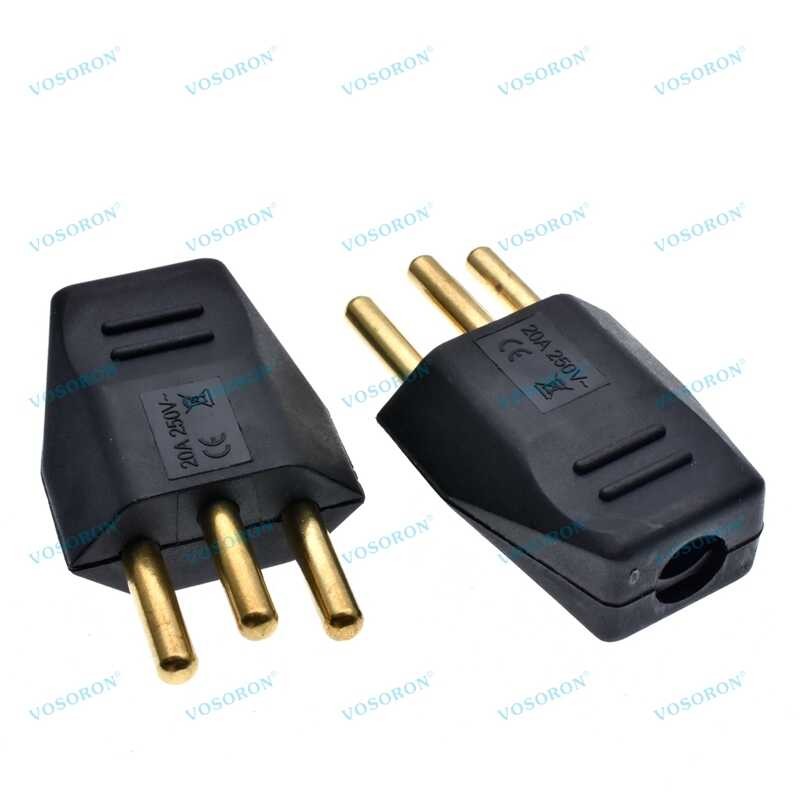Brazil detachable wiring plug 3 cylindrical feet electrician assembly ...