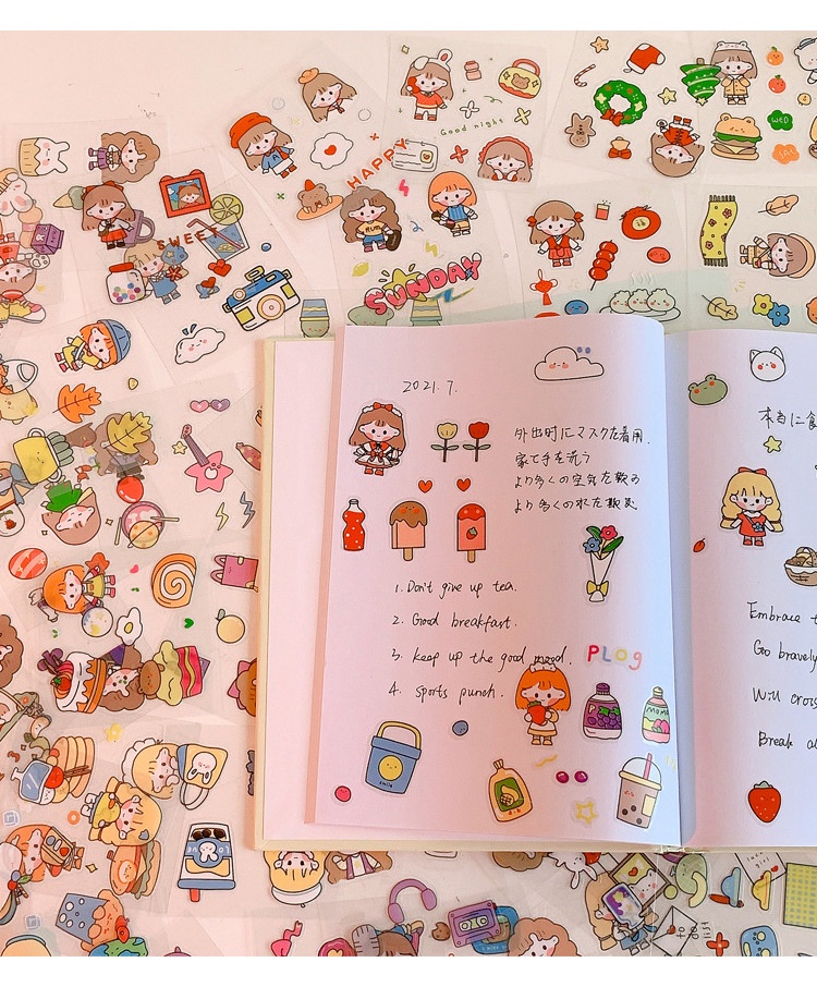 [Ready Stock] MOMO Sauce Cartoon Handbook Sticker Set PET Waterproof ...