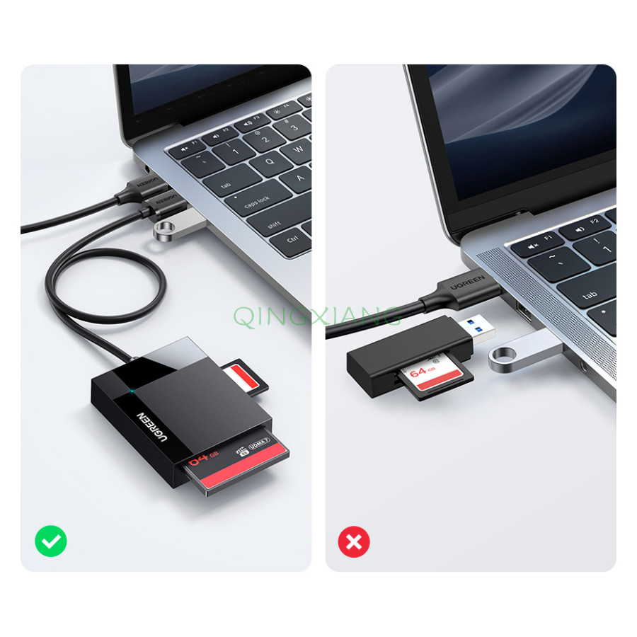 UGREEN Card Reader 4-in-1 USB3.0/USB-C SD Micro SD TF CF MS Compact ...