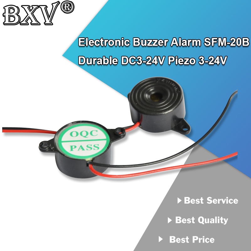 5PCS SFM-20B Electronic Buzzer Alarm Durable DC3-24V Piezo 3-24V ...