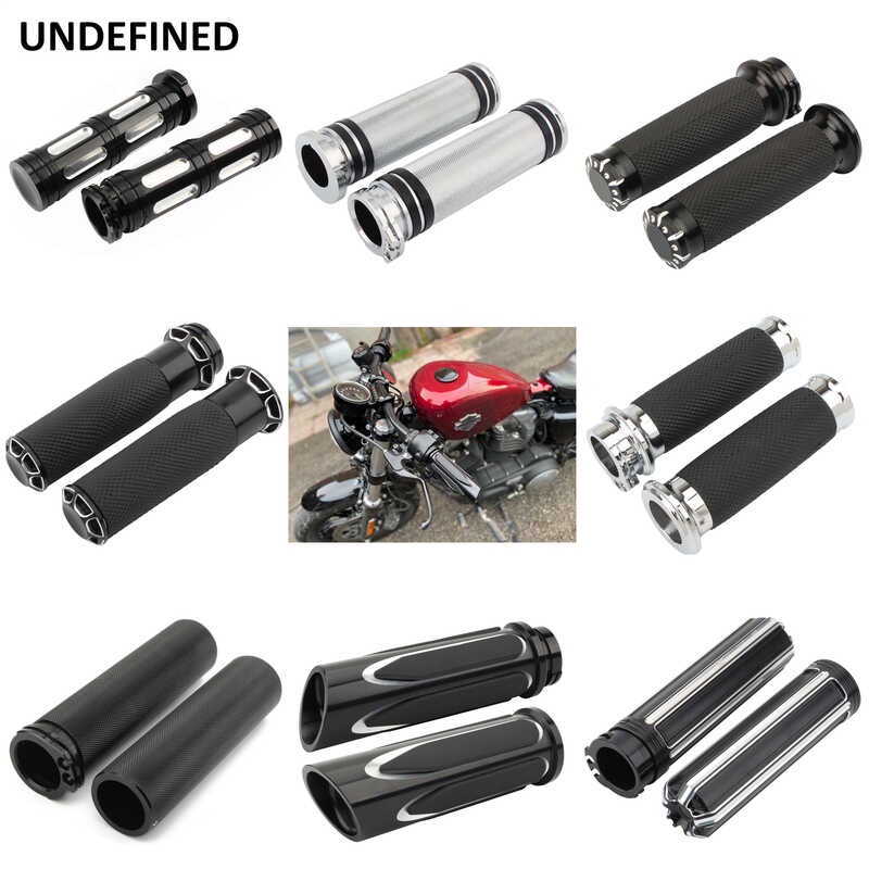 Handlebar Hand Grips For Harley Sportster 883 1200 Softail Slim Fatboy Touring Street Glide 1" 25mm Rubber Handlebars