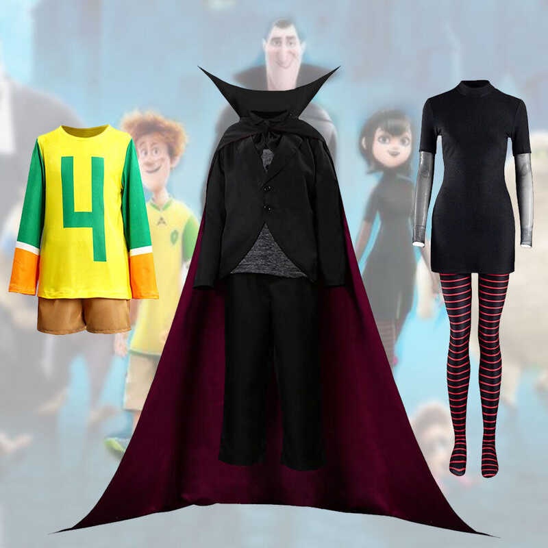 Hotel Transylvania 4 Cosplay Dracula Black Cape Johnny Mavis Cos ...