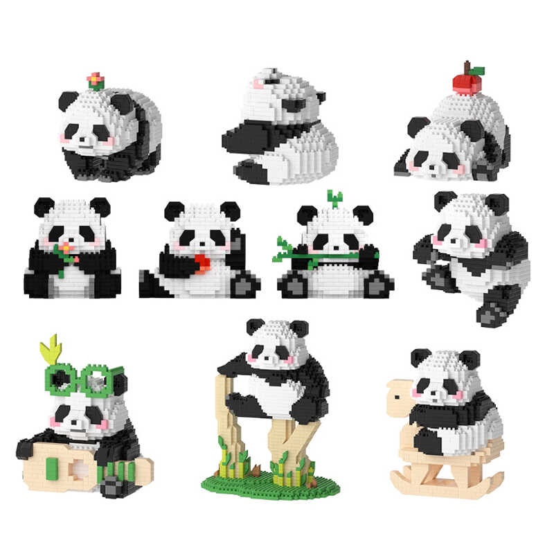 Maglikha ng MOC Kawaii Panda Mini Building Blocks City Construction Kit ...