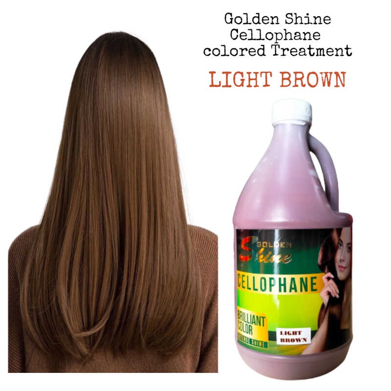 Gs Cellophane Hair Colored Na Paggamot Liwanag Na Brown Half Gallon