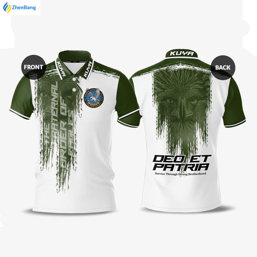 Eagles Elite KUYA Deo et Patria Mandarin Polo Shirt Zipper Full