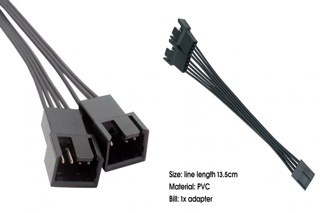 [RB] Easy Installation PWM Fan Hub Cable for Office 1 to 2 4 Pin PWM