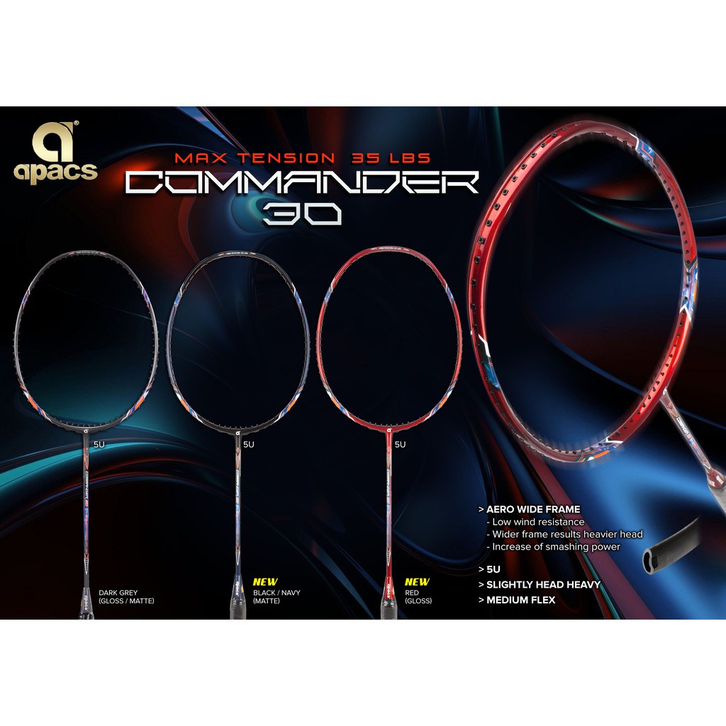 APACS COMMANDER 30 BADMINTON RACKET | Shopee Philippines
