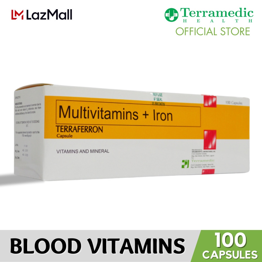 Terraferron Multivitamins + Iron [UNK] Vitamins para sa Anemia (100