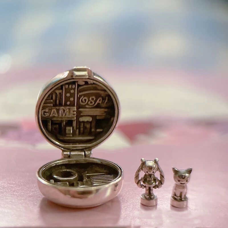 Anime Sterling Sier Sailor Moon Prism Compact Polly Pocket Charm Bead ...