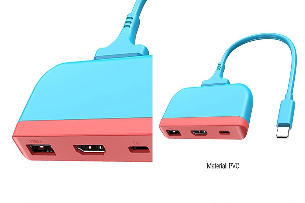 [RB] Small Size Switch TV Hub USBC to 4K USB 30 Switch