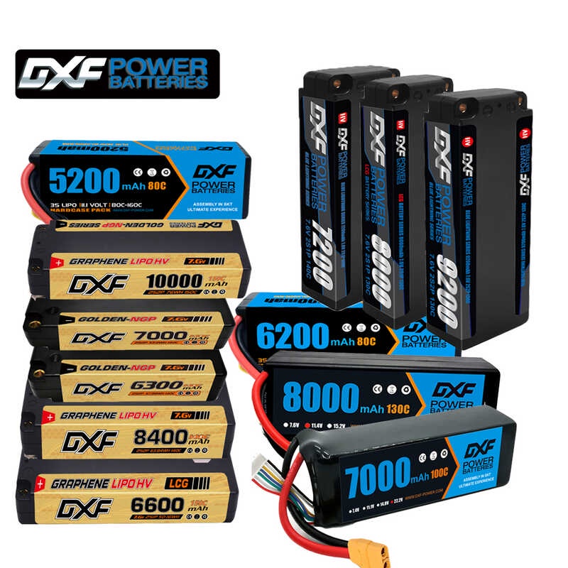 DXF – Lot De 2 Batteries LiPo 6S – 7000mAh – 22.2V – 100C – XT60 – Pour Drones, Hélicoptères, Avions RC