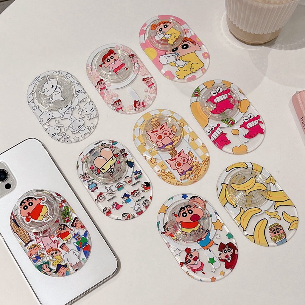 Magnetic Attraction Phone Holder Oval Shape Kickstand Cartoon Crayon ...