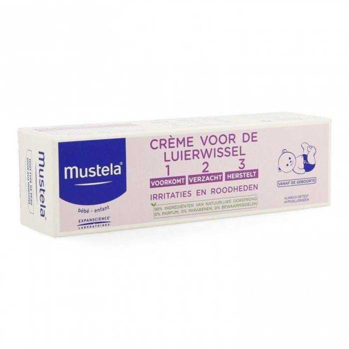 Mustela 1.2.3. Diaper Rash Cream, Baby Skin Protectant with Zinc Oxide