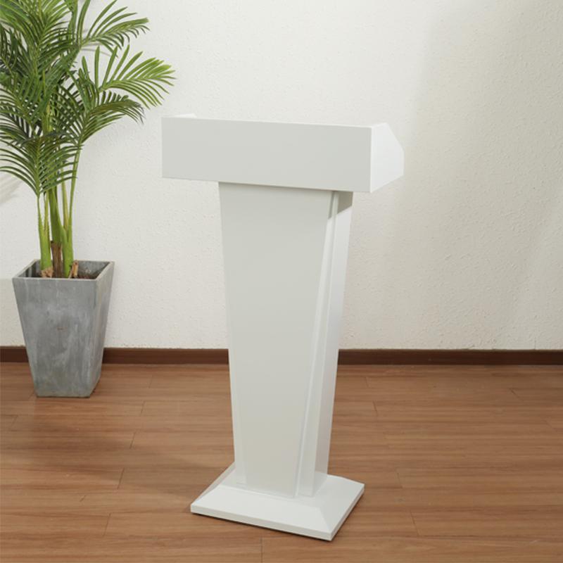 High-End Simple White Podium Speaker's Platform Modern Lecture Table ...