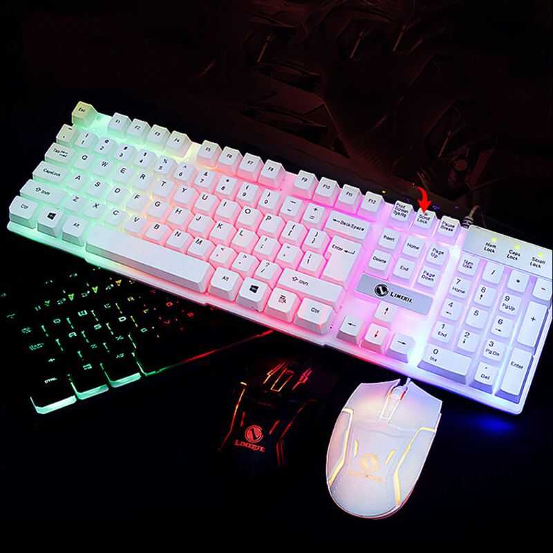 1 Backlight Mechanical Feel Gaming Keyboard At Wired Mouse Combo I-Set ...