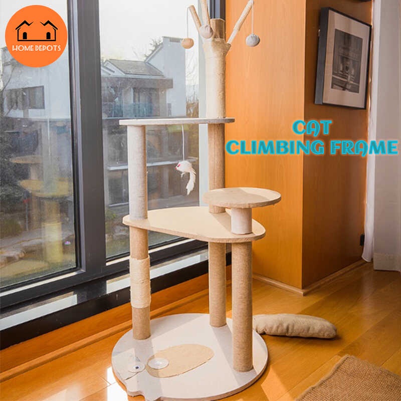 Home Depots Fourlayer Cats Tree Cat Climbing Tower Frame with Nest
