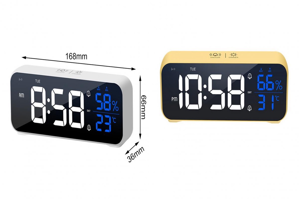 wanpanyu 1 Set Alarm Clock 5 Gears Volume/Brightness Voice Control