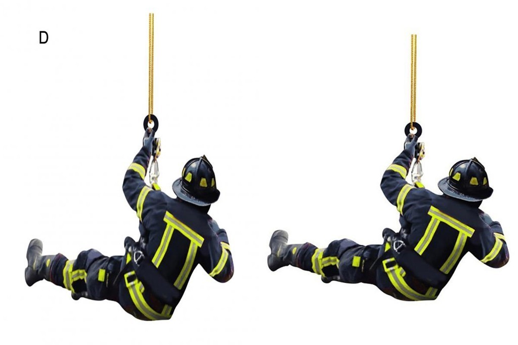 GH| Fireman Pendant Firefighter Armor Car Rear View Mirror Pendant ...