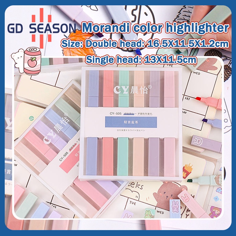 Morandi Color Series Soft Tip Highlighter Marking Note number
