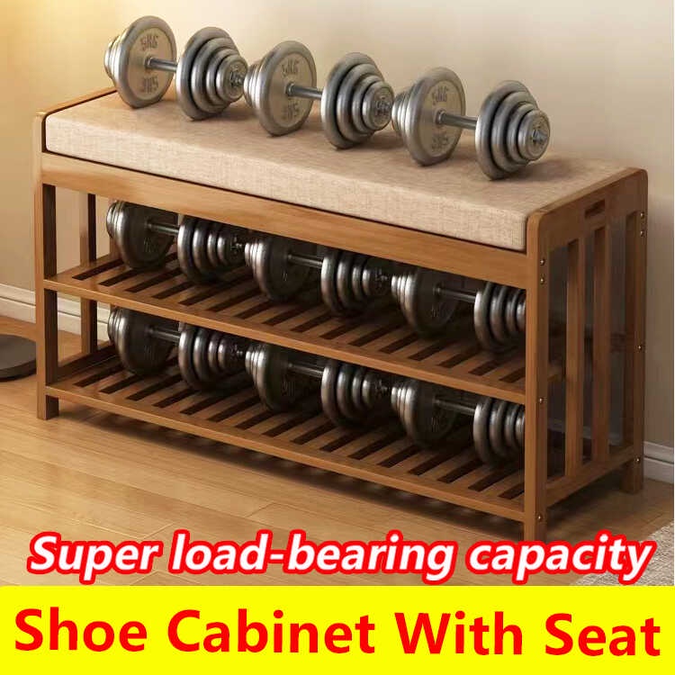 2-in-1 Wooden Shoe Changing Stool Shoe Rack With Bench Shoe Rack ...