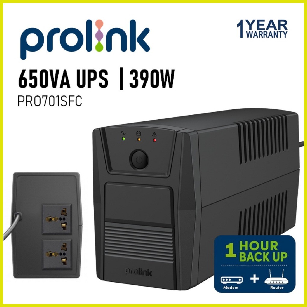 ๑ PROLINK 650VA Power Supply Super-Fast Charging Line Interactive UPS ...