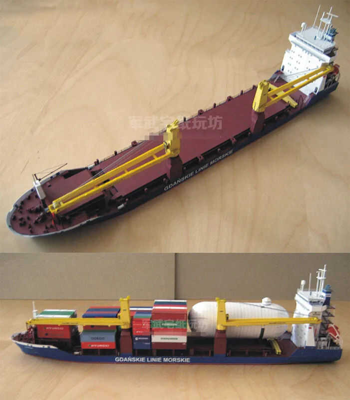 Scale 1:400 Gdansk Cargo Ship DIY Handcraft PAPER MODEL KIT Handmade ...