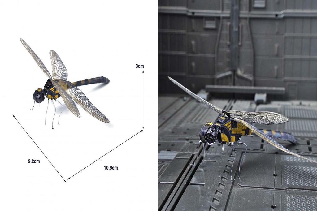 SU Dragonfly Replica Metal Dragonfly Model Diy Assembly Educational Toy