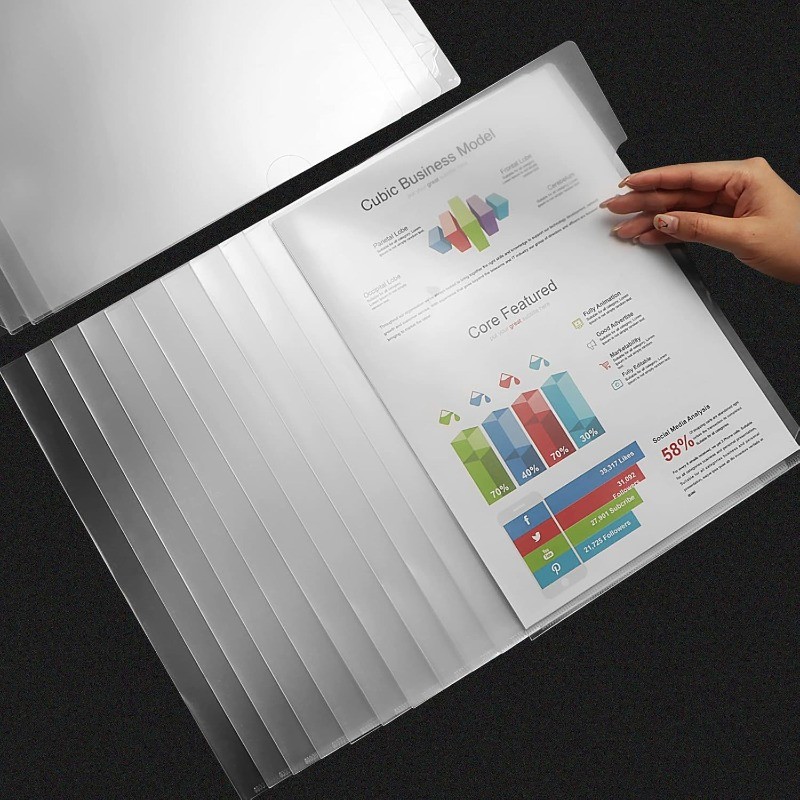 30pcs Clear Document Folder Project Pocket for A4 Size Transparent L ...