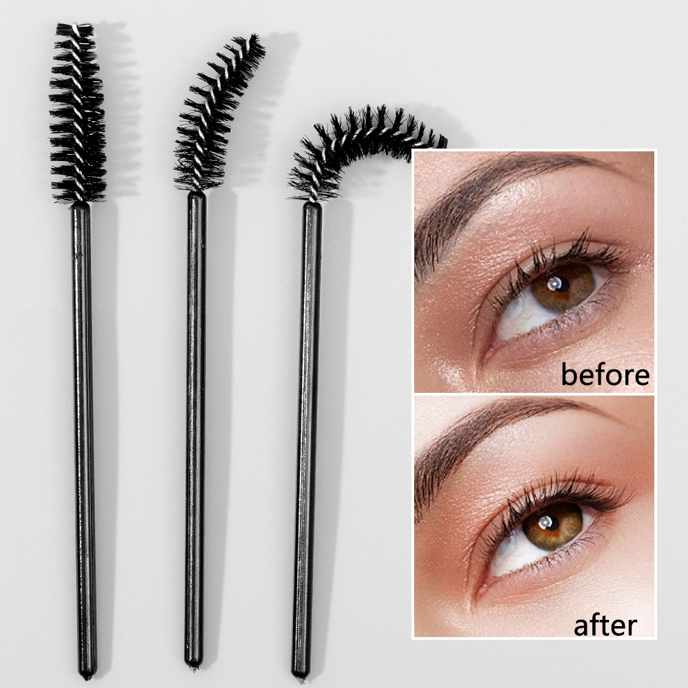50Pcs Eyebrow Brush Mascara Wand Applicator Soft Bendable Eye Lashes ...