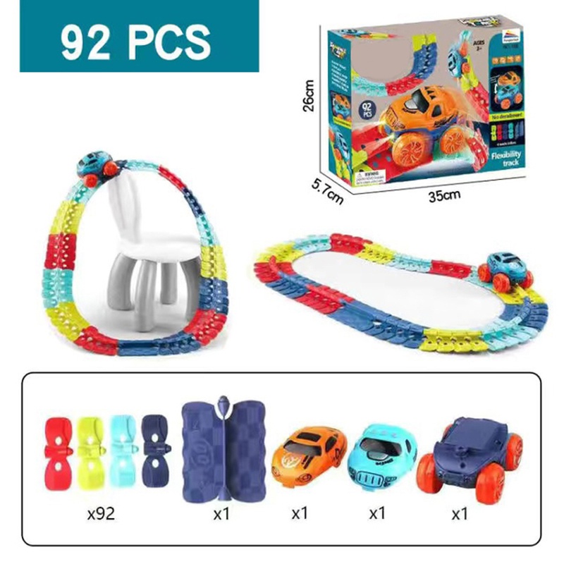DIY Assembled Race Track Toy Zero Gravity Flip Changeable Flexible ...