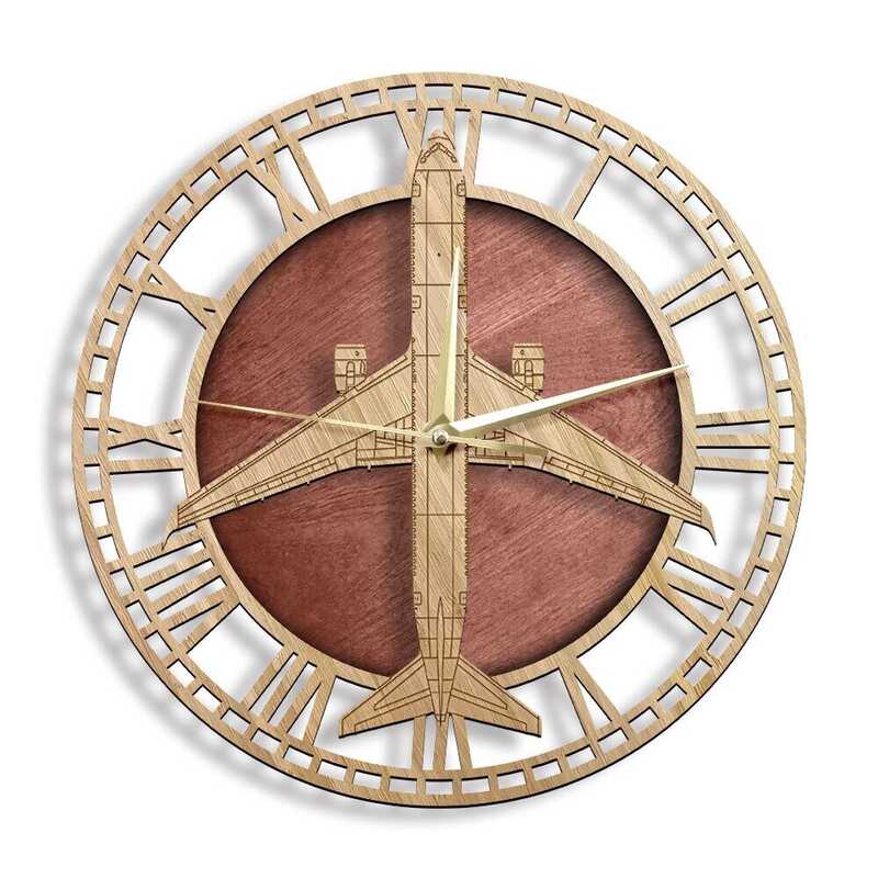 NEW (style)Boeing 767 Aircraft Wooden Wall Clock Dalawang-engine Jet ...