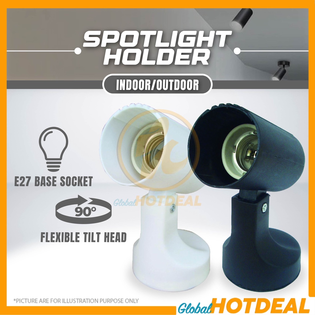 Spotlight Holder Indoor / Outdoor E27 Base Socket Easy Installation