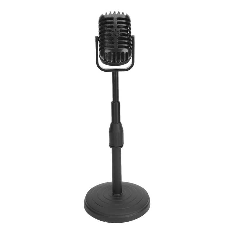 Retro Microphone Prop False Vintage Old Style Model Gamit Ang Stand