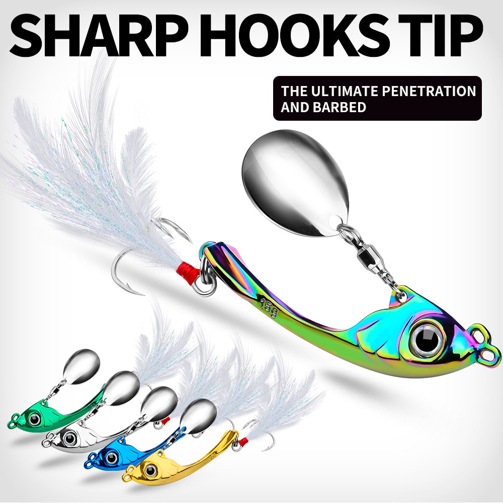 VIB Fishing Lure Luya Baits String Moon Spinner Long Throw Flutter ...